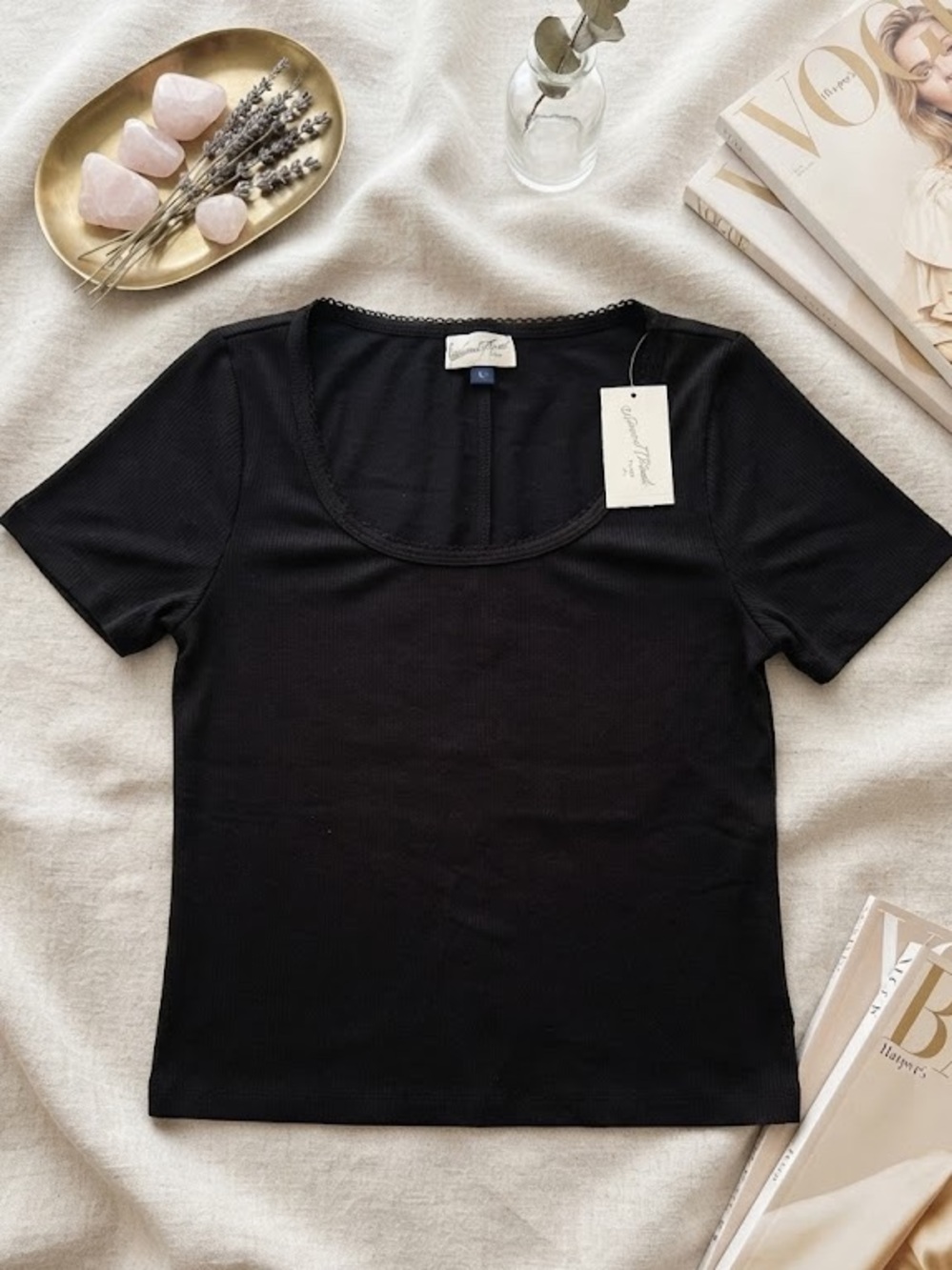NWT Universal Thread Black Short Sleeve Crew Neck Top SizeXL Basic Essential Tee